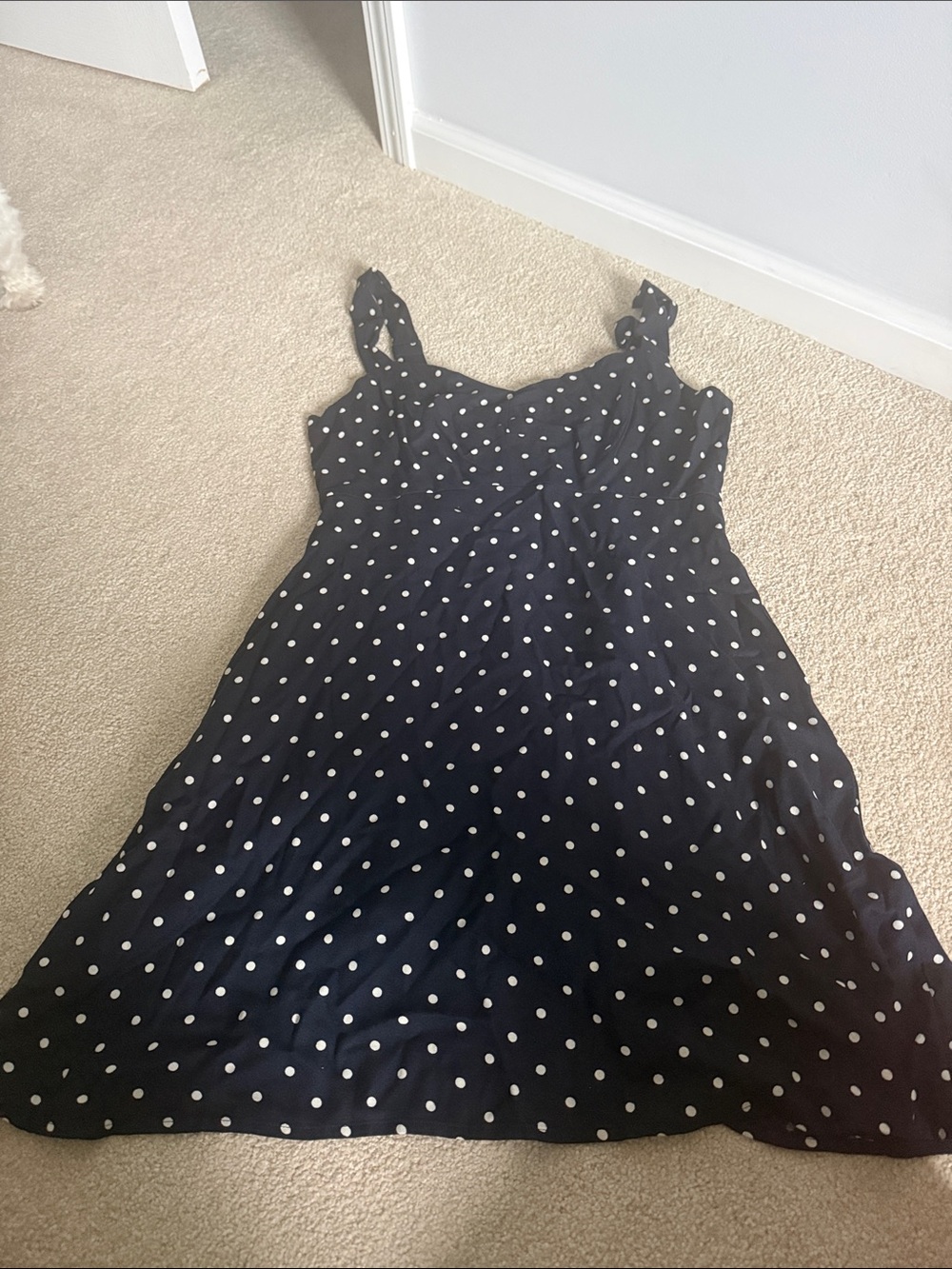 Old Navy Black Polka Dot Midi Dress